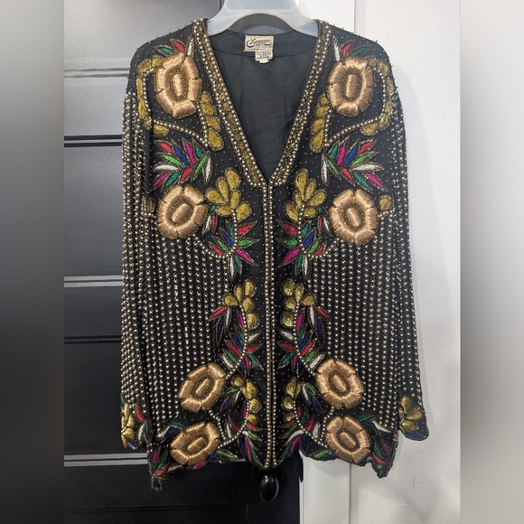 Vintage America Jackets & Blazers - Vintage Hand Beaded Silk Jacket- Perfect For NFR